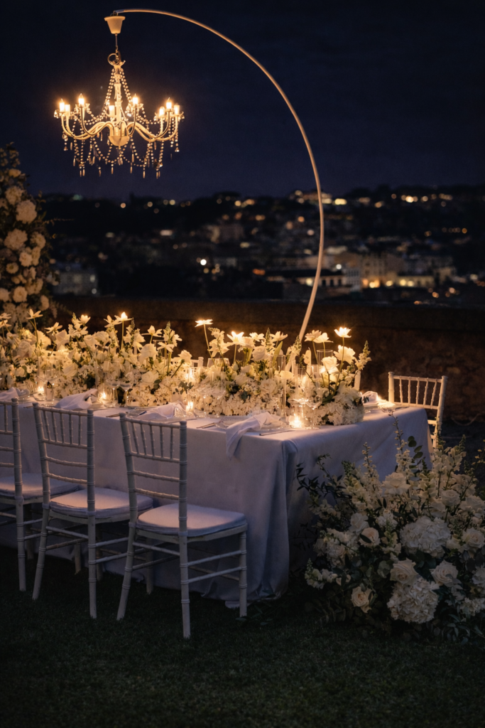 illuminazione matrimonio roma luci calde