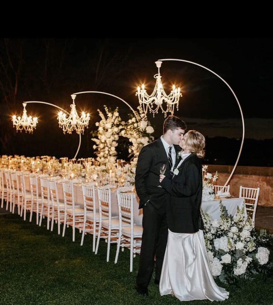 allestimento luci matrimonio elegante