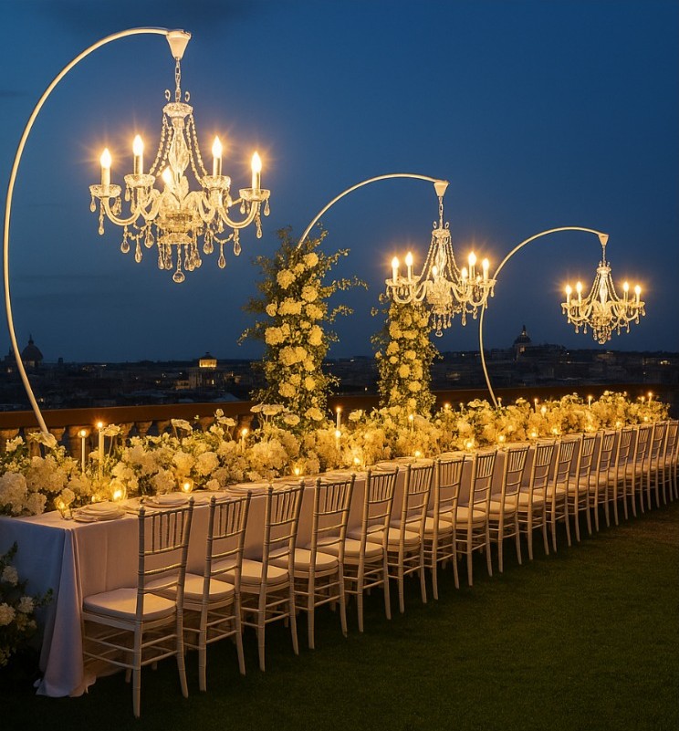 wedding lighting roma villa matrimonio