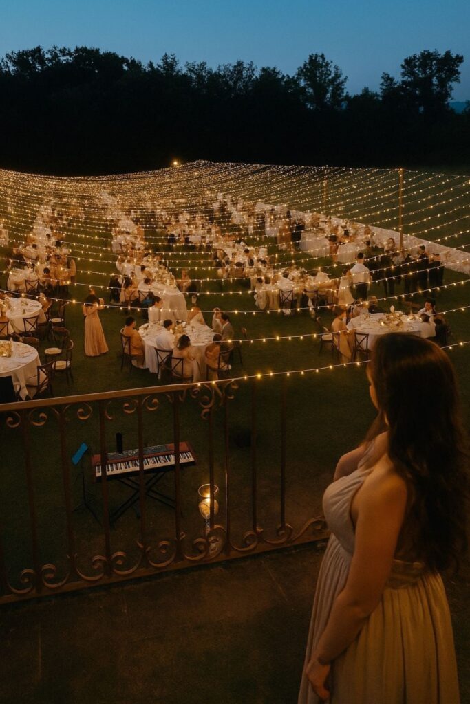 cielo di luci matrimonio romantico allestimento serale